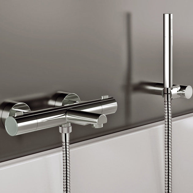 За вана/душ хромиран стенен смесител за вана и душ с ръчен душ, модерни смесители, аксесоари за баня, мивка за баня, плочки за баня