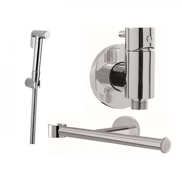 MIRO SUM3 комплект смесител + държач за хартия и душ – хром комплект слушалка, държач и шлаух за баня, онлайн магазин KERANOVA