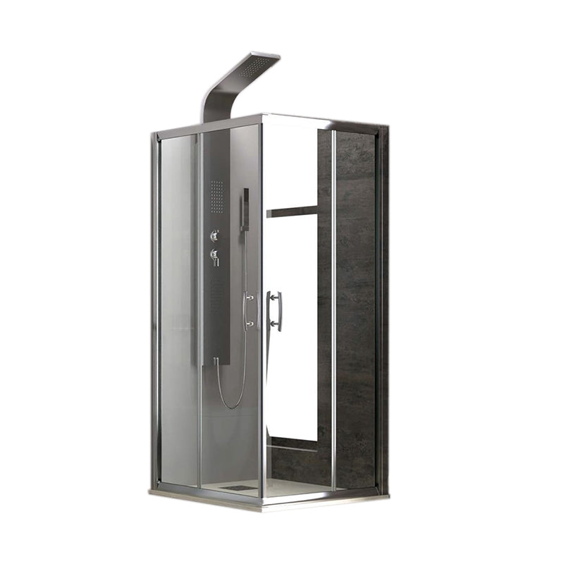 Flora 100 - 70x70 квадратна душ кабина 70x70 см, 6 мм закалено стъкло, анти калк, магнитен уплътнител, алуминиев профил – KERANOVA