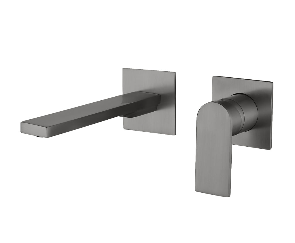 Стенен смесител за мивка Alpha Two Gun Metal - Aquagrif