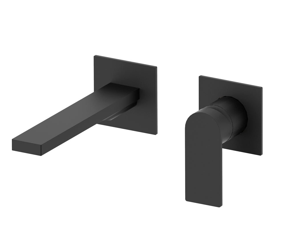 Стенен смесител за мивка Alpha Two Matt Black - Aquagrif черен мат, стенен смесител без изпразнител за онлайн магазин KERANOVA