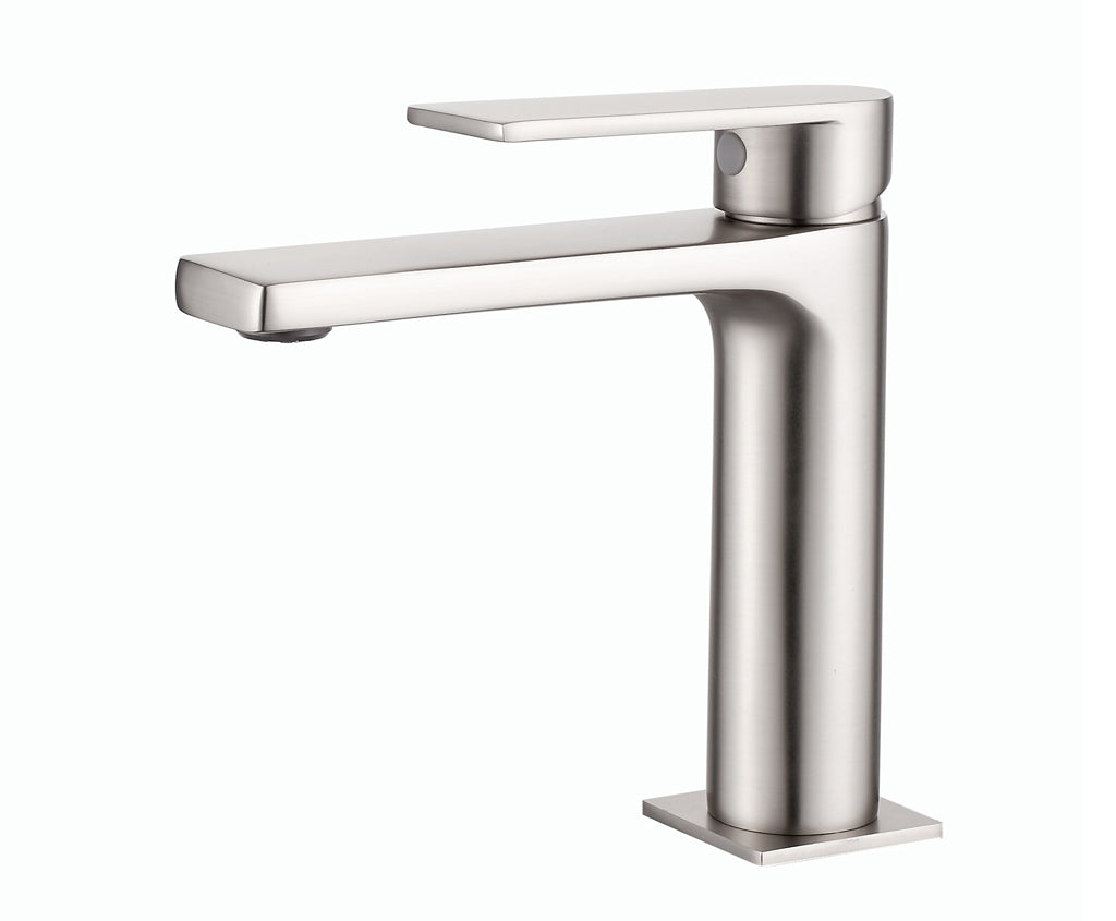 Смесител за мивка Alpha Satin Nickel - Aquagrif, стоящ сатен никел смесител без изпразнител, онлайн магазин KERANOVA