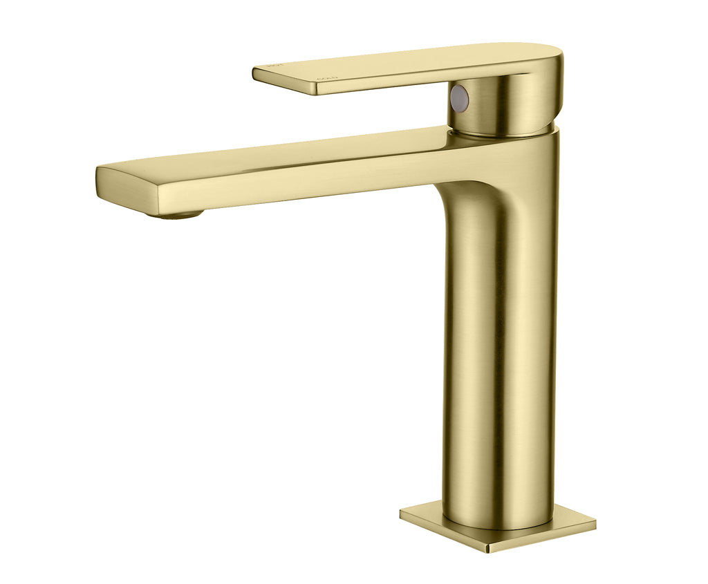 Смесител за мивка Alpha Brushed Gold - Aquagrif, стоящ четкано злато, без изпразнител, онлайн магазин за обзавеждане KERANOVA