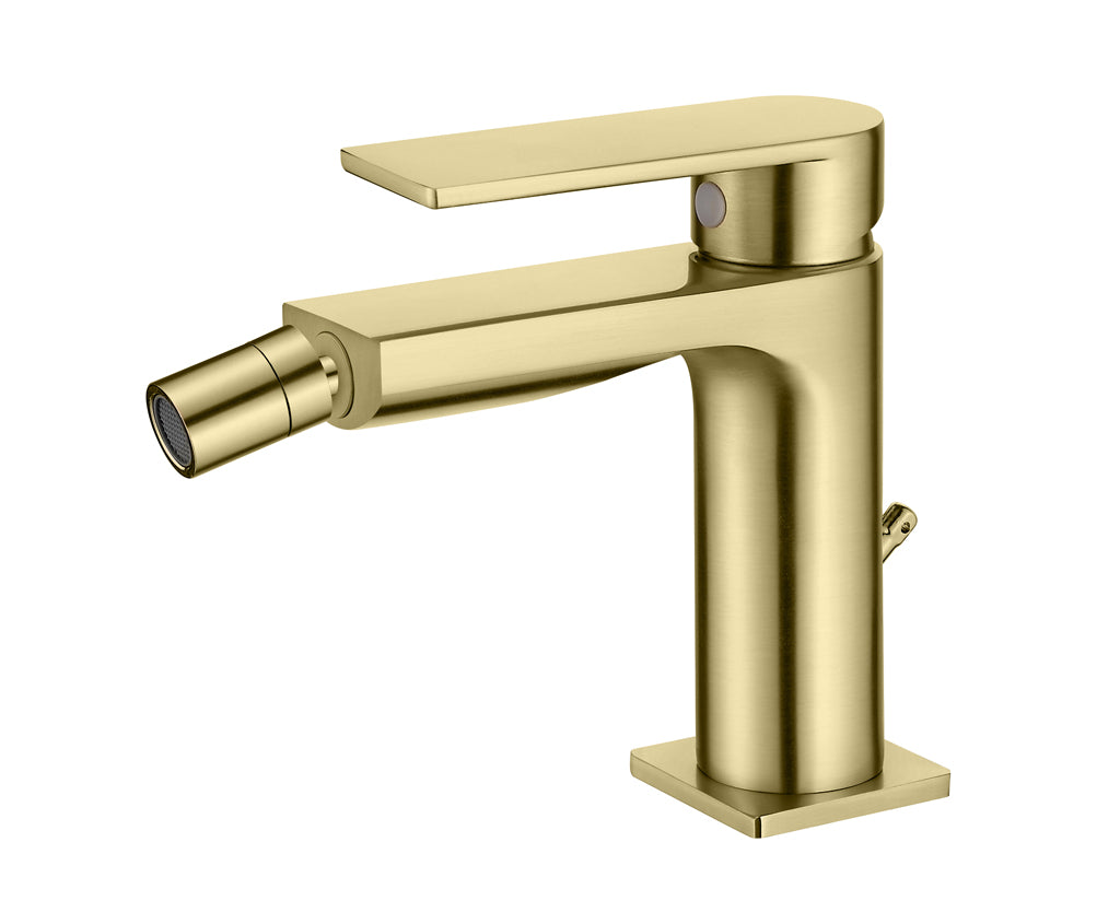 Смесител за биде Alpha Brushed Gold - Aquagrif в четкано злато за онлайн магазин KERANOVA, без изпразнител, 5 години гаранция