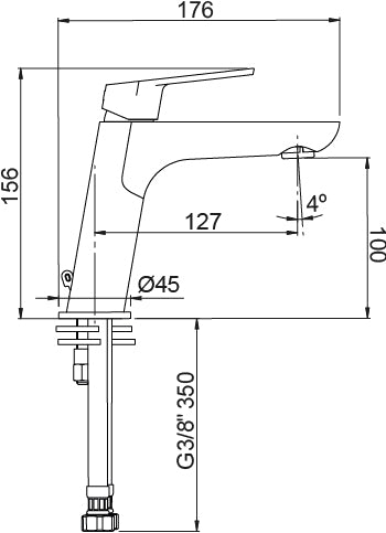 Смесител за мивка Beta Matt Black - Aquagrif, черен мат стоящ смесител 156мм височина, онлайн магазин KERANOVA