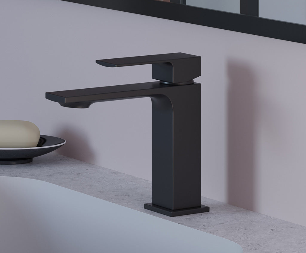 Смесител за мивка Bold Matt Black - Aquagrif черен мат стоящ смесител от онлайн магазин за обзавеждане за бани KERANOVA