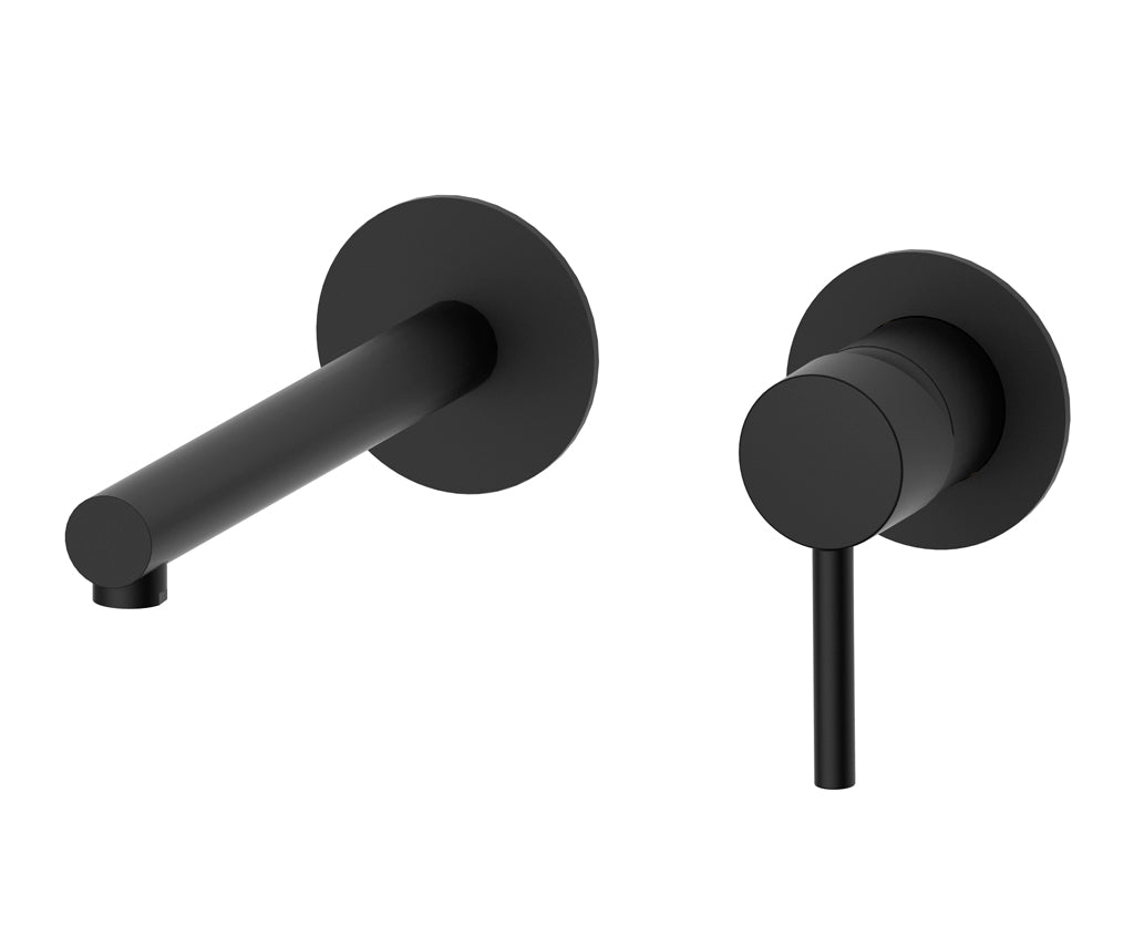 Стенен смесител за мивка Stick Mix Matt Black - Aquagrif, черен мат, стенен дизайнерски смесител от KERANOVA