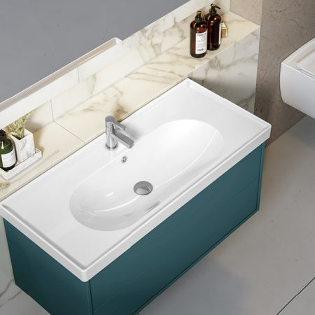 Мебелна мивка Arya 120х45 см. в бял порцелан с отвор за батерия, турска серия Arya в онлайн магазин за обзавеждане за бани KERANOVA