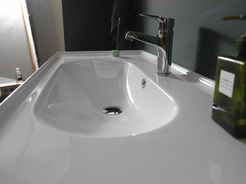 Мебелна мивка Arya 120х45 см. бяла с отвор за смесител, модел Arya 043600120х45 см. - онлайн магазин за обзавеждане за бани KERANOVA