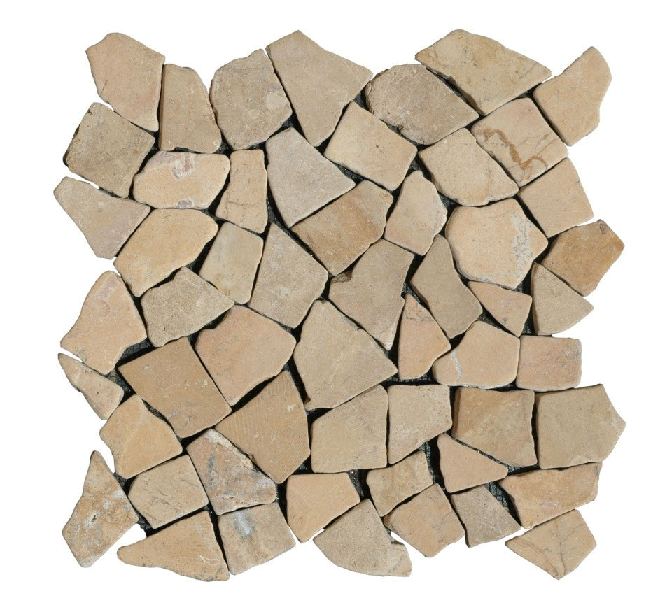 Етно Жълт 30х30 см. мраморна мозайка на мрежа за баня - онлайн магазин за обзавеждане KERANOVA