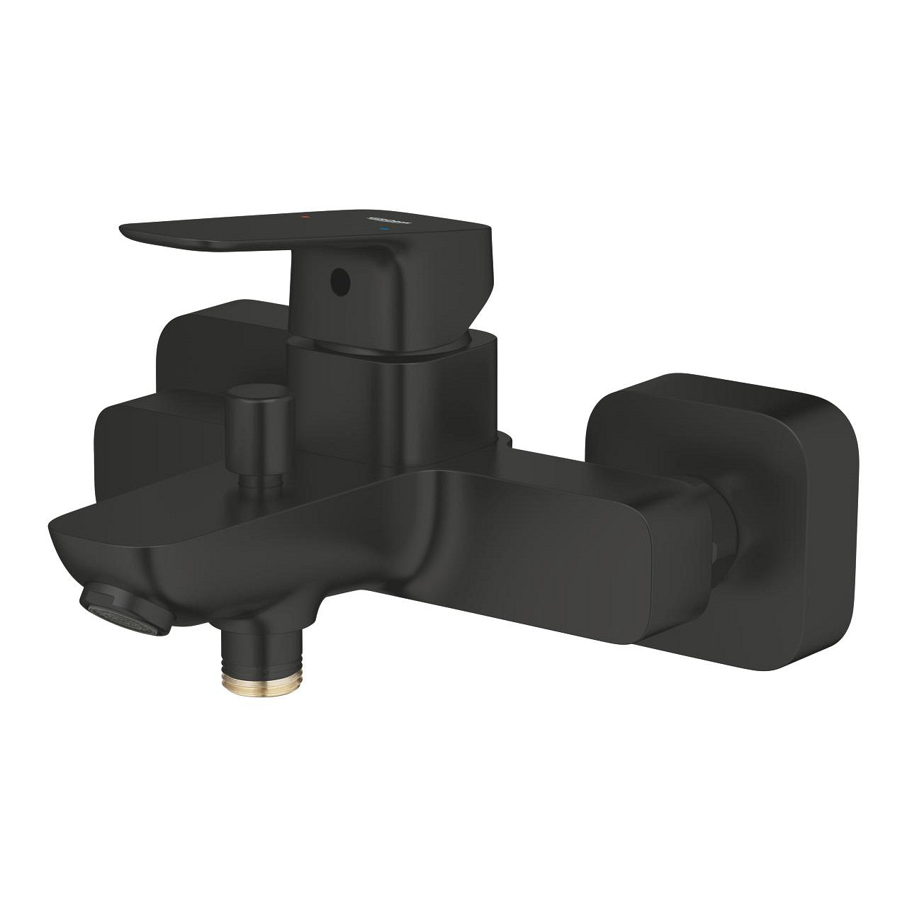 Alt Tag: Стенен смесител за вана/душ Grohe Cubeo Matt Black - матов черен едноръкохватков смесител за вана с автоматичен превключвател, KERANOVA