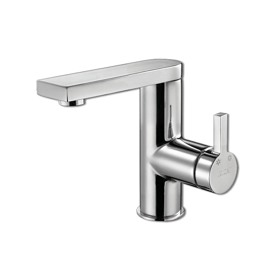 Смесител за умивалник - серия MINA хром, дизайнерски въртящ се чучур 105 мм, височина 130 мм, онлайн магазин KERANOVA