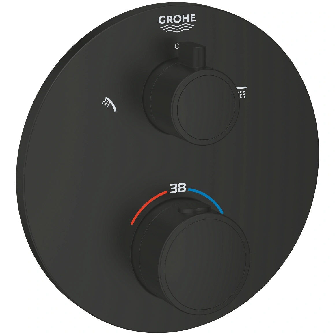 Термостатичен комплект Grohe Grohtherm Cube Matt Black - вграден матов черен душов смесител за баня от KERANOVA