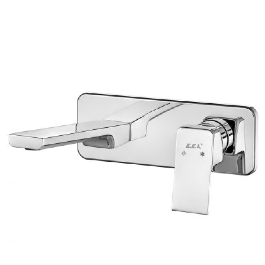 Смесител за умивалник за вграждане - серия TIERA, дизайнерски хромиран умивалник, чучур 183 мм, онлайн магазин KERANOVA