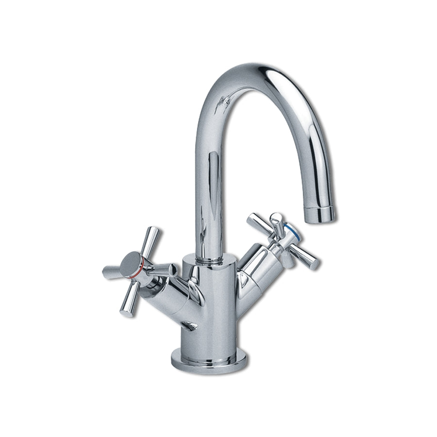 Смесител за умивалник - серия QUADRILLE дизайнерски хромиран смесител за мивка 152 мм чучур, без изпразнител, KERANOVA