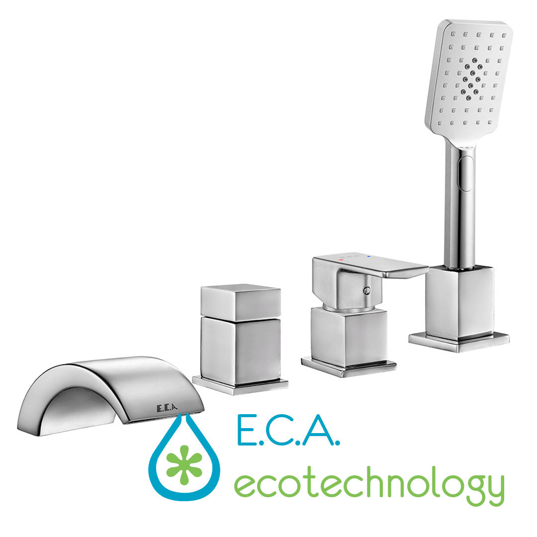 Смесител за вана Royal четириелементен каскаден, хром, ръчен душ, онлайн магазин за обзавеждане за бани KERANOVA