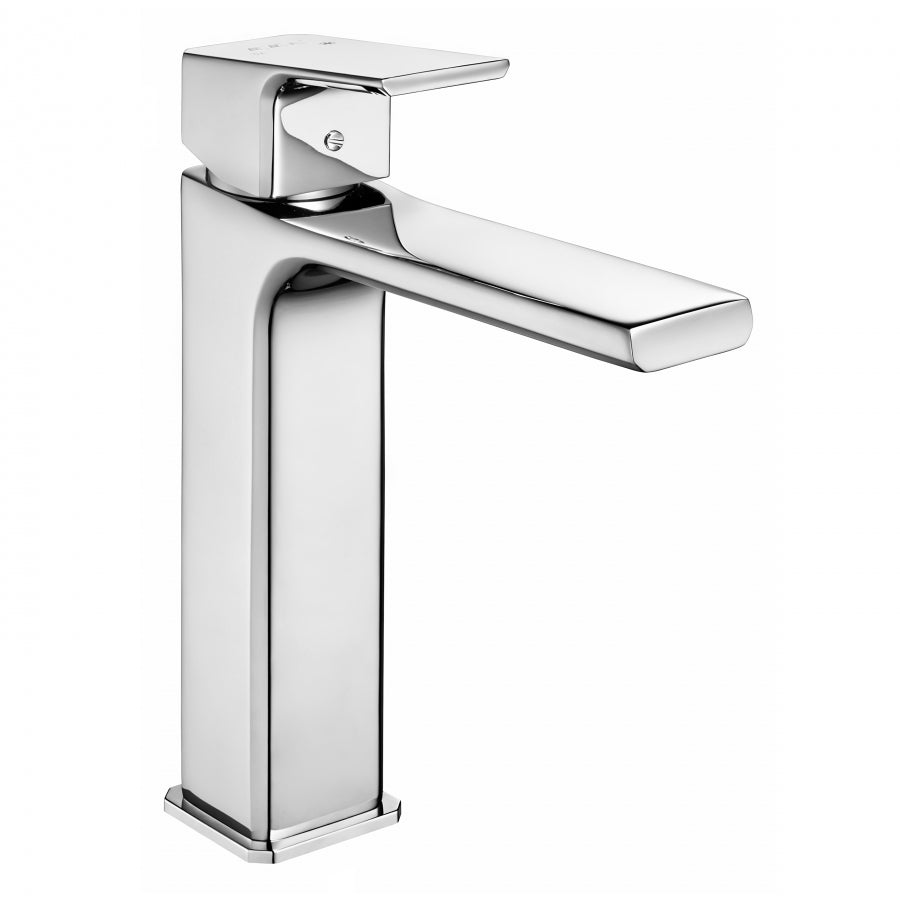 Смесител за умивалник - серия TIERA XL, хромиран дизайнерски смесител за мивка, чучур 182 мм, височина 237 мм, онлайн магазин KERANOVA