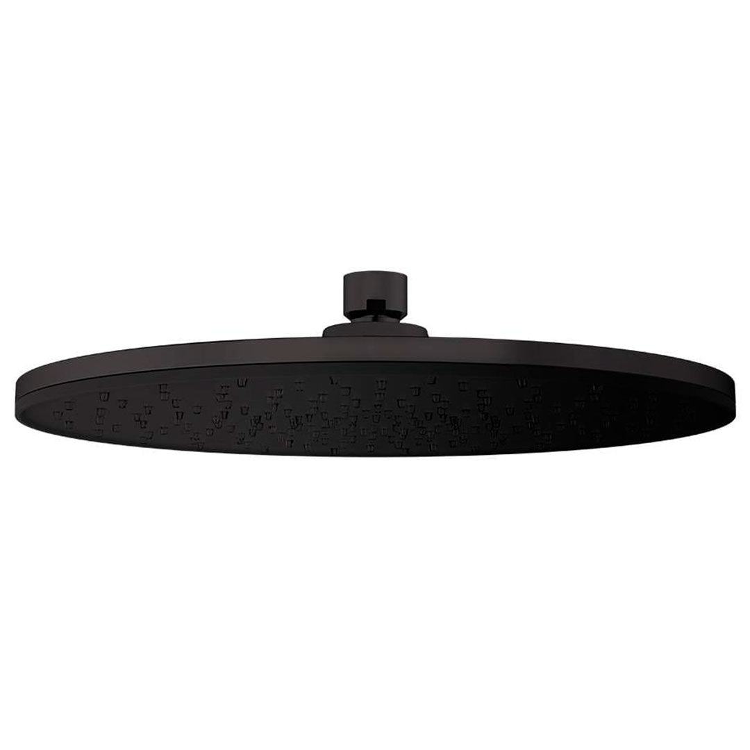 Вграден сет Dalia Lux Black с чучур - черен мат голям объл стационарен душ Ф25.5 см водоспестяващ за KERANOVA