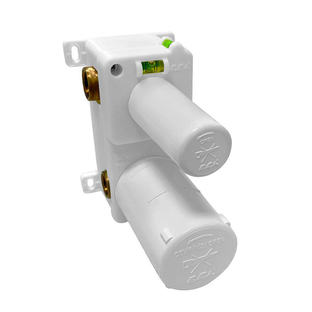 Вграден сет Tiera Black с чучур - черен мат | скрит монтажен блок за смесител, бял корпус, керамичен превключвател, онлайн магазин KERANOVA