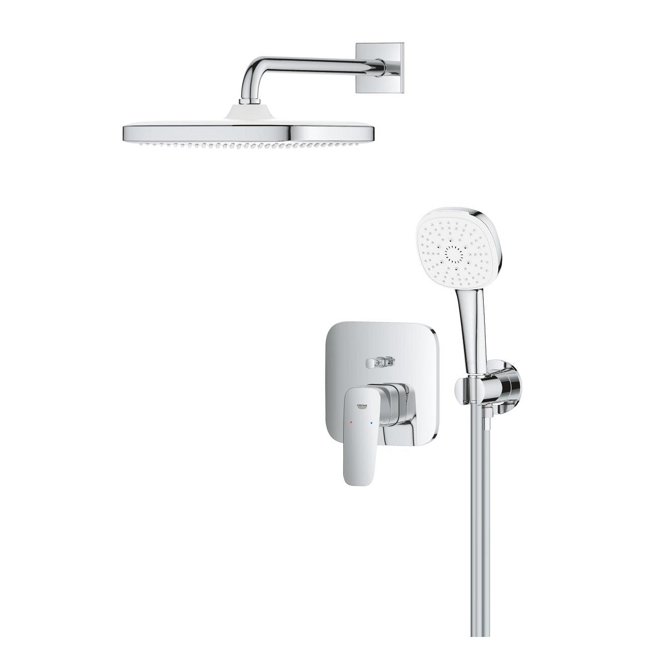 Вграден комплект Grohe Cubeo – душ гарнитура Tempesta 250 и стенна слушалка, хром, онлайн магазин KERANOVA