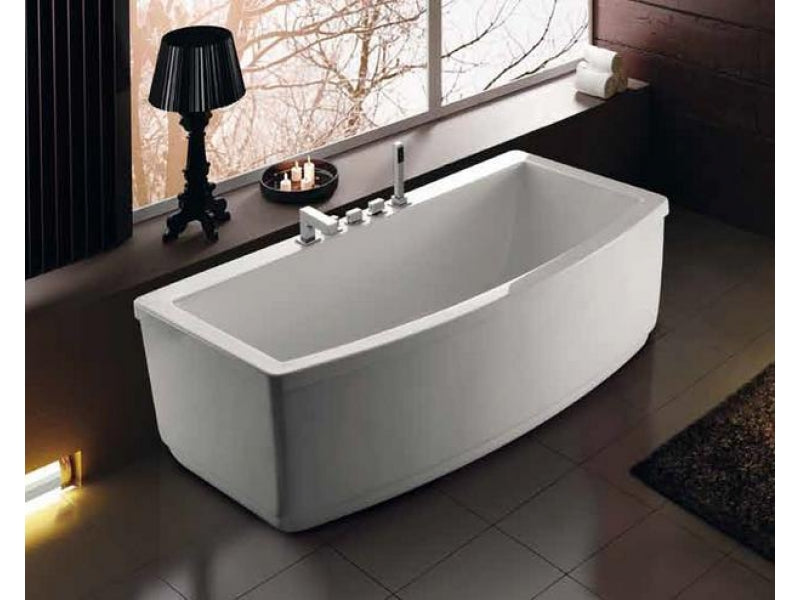 Свободно стояща вана със смесител K-1074 170х85 см. бяла акрилна вана с борден смесител, автоматичен сифон, преливник – KERANOVA онлайн магазин
