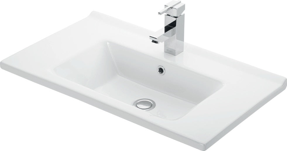 Мивка Etna за мебел 75 см. бяла мебелна мивка с отвор за батерия, размери 75х45х16,5 см — онлайн магазин за обзавеждане за бани KERANOVA