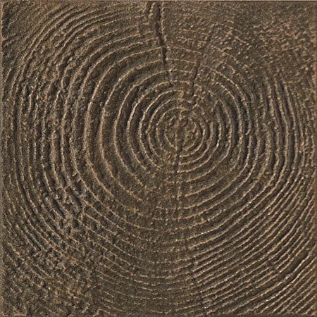 Castanio Braz Taco 11x11 кафяв декоративен плочка с дървесен релеф и концентрични годишни кръгове - онлайн магазин за обзавеждане за бани KERANOVA