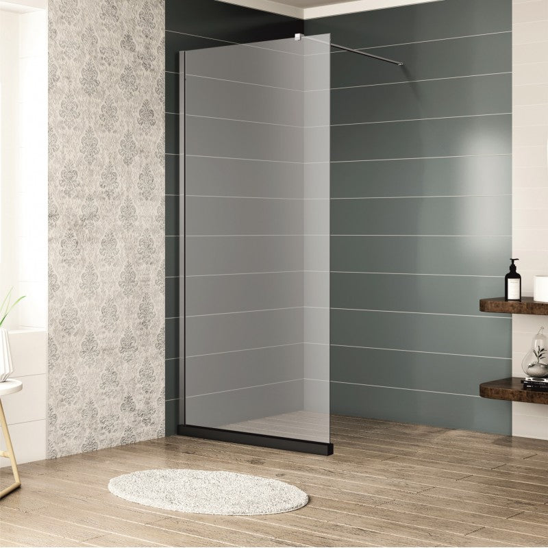 Статичен параван 100х200 см - матирано стъкло в баня, закалено 6 мм, Easy Clean, компенсиращ профил и телескопично рамо - KERANOVA