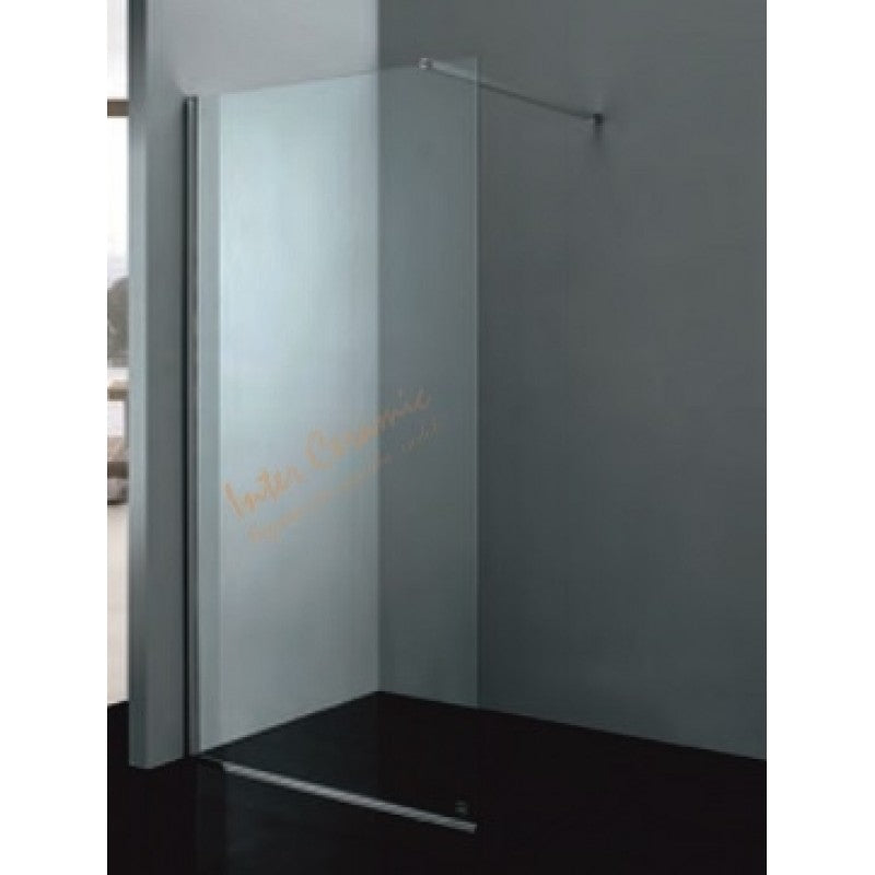 Статичен параван 90х200 см - прозрачно стъкло от закалено стъкло с NANO покритие, компенсиращ профил и силиконово уплътнение - KERANOVA онлайн магазин