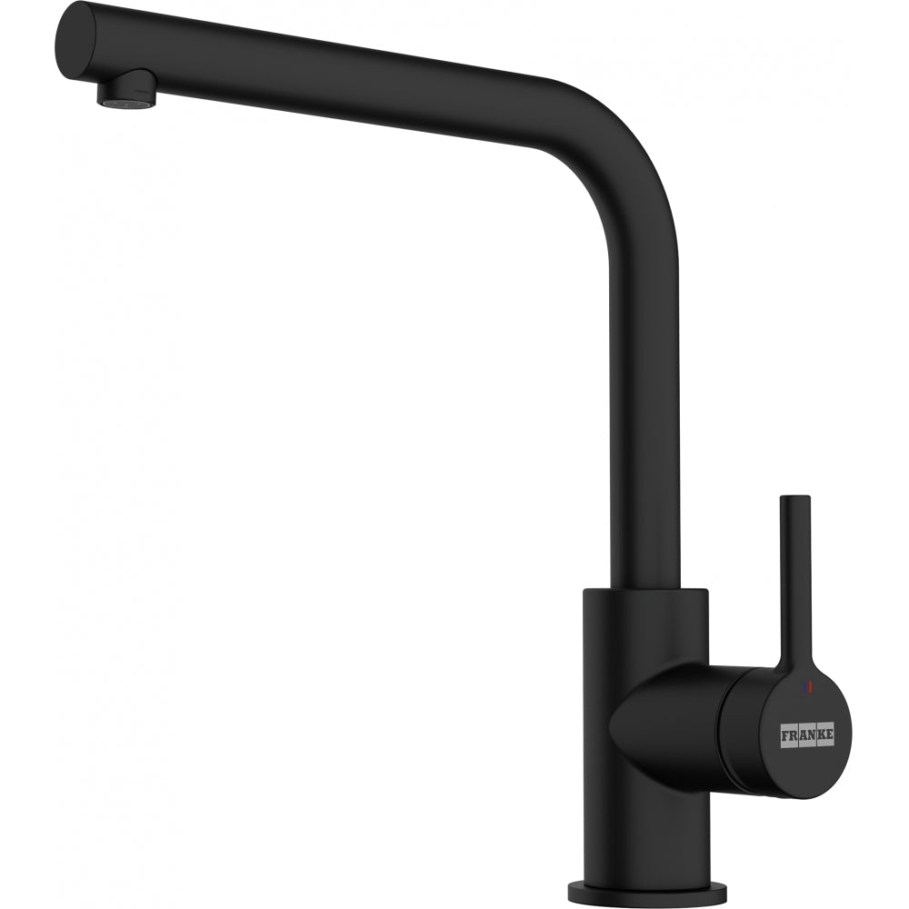 Lina L Swivel Matte black - Franke kitchen faucet with a modern swivel spout in matte black finish.