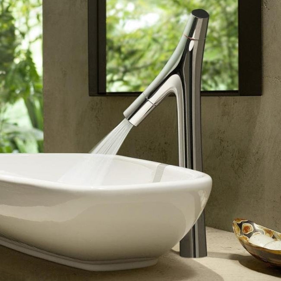 Смесител за мивка Axor Starck Organic XL хром, височинен едноръкохватков дизайн, Comfort Zone 240, въртящ се аератор - KERANOVA