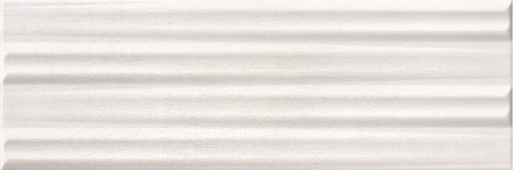 Alt Tag: Stick Pearl 20x60 бяла релефна керамична плочка с хоризонтални вълнообразни райета за баня - онлайн магазин KERANOVA