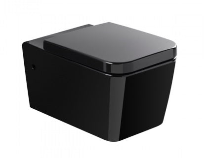 Конзолна тоалетна Advance Black Soft Close Sandindusa окачена черен гланц с Black седалка и капак със забавено падане - KERANOVA онлайн магазин