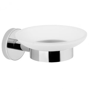 1301 сапунерка стъклена - стъклена сапунерка с хромирана метална скоба за стена, онлайн магазин за обзавеждане за бани KERANOVA