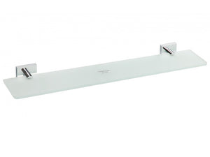 132102042 стъклена полица 60 см - матова стъклена рафт за баня, хромирани стойки, онлайн магазин KERANOVA