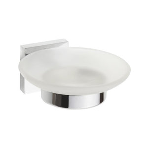 132108042 сапунерка от матово стъкло и хром, стенна сапунерка за баня от онлайн магазин KERANOVA