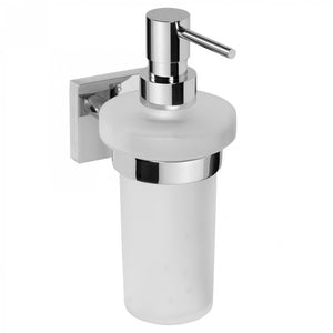 132109017 дозатор за течен сапун 230 ml за баня, стъклен резервуар и хромиран държач от онлайн магазин KERANOVA