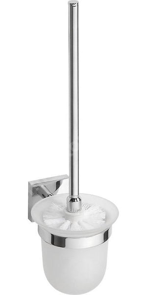132113012 четка за тоалетна чиния, бяла - стенна поставка от хром и бяла четка за баня от KERANOVA