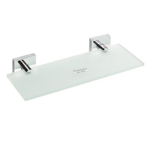 132122042 стъклена полица 30 см – матирано стъкло с хромирани държачи, онлайн магазин за обзавеждане за бани KERANOVA