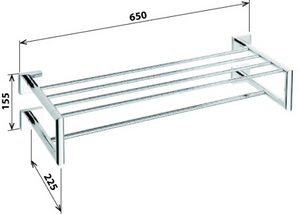 132205102 скара за кърпи от хром, монтаж на стена, размери 650x225x155 мм, онлайн магазин за обзавеждане за бани KERANOVA