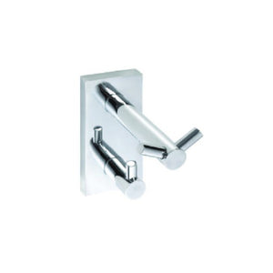 132405222 двоен държач за хавлия за баня KERANOVA, хромиран модерен двоен закачалка