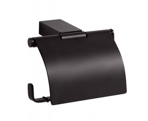 135012010 държач за хартия Nero - черен метален държач за тоалетна хартия с капак, онлайн магазин за обзавеждане за бани KERANOVA