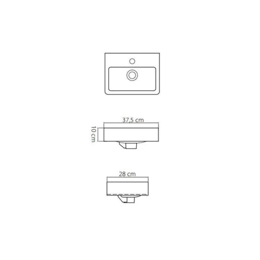 Мивка за плот Mini 37х28 см. бяла керамична мивка за плот Mini 1400 Turkuaz Seramik 37,5х28х10 см. KERANOVA онлайн магазин