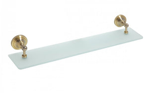 144102247 стъклена полица без борд, мат 60 см. - стъклена баня полица с месингови държачи от онлайн магазин за обзавеждане за бани KERANOVA