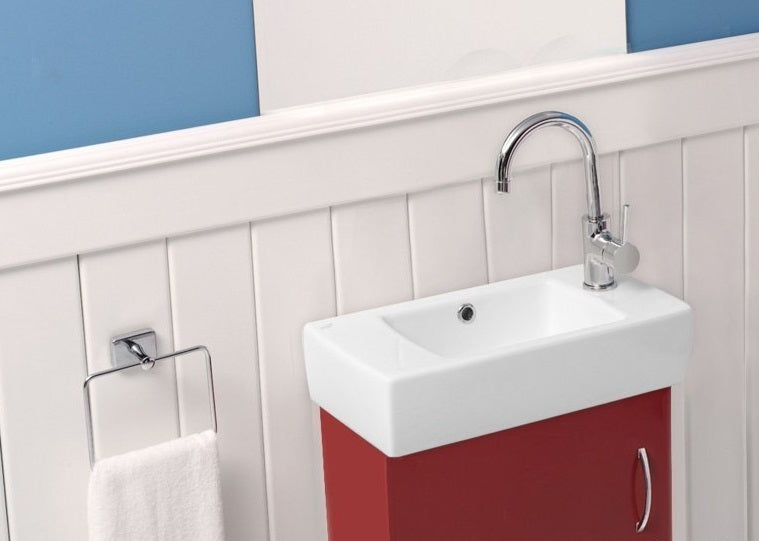 Мебелна мивка City 50х25 см. - лява и дясна от KERANOVA, бяла порцеланова мивка с ляв и десен отвор за смесител, монтаж на стена или шкаф