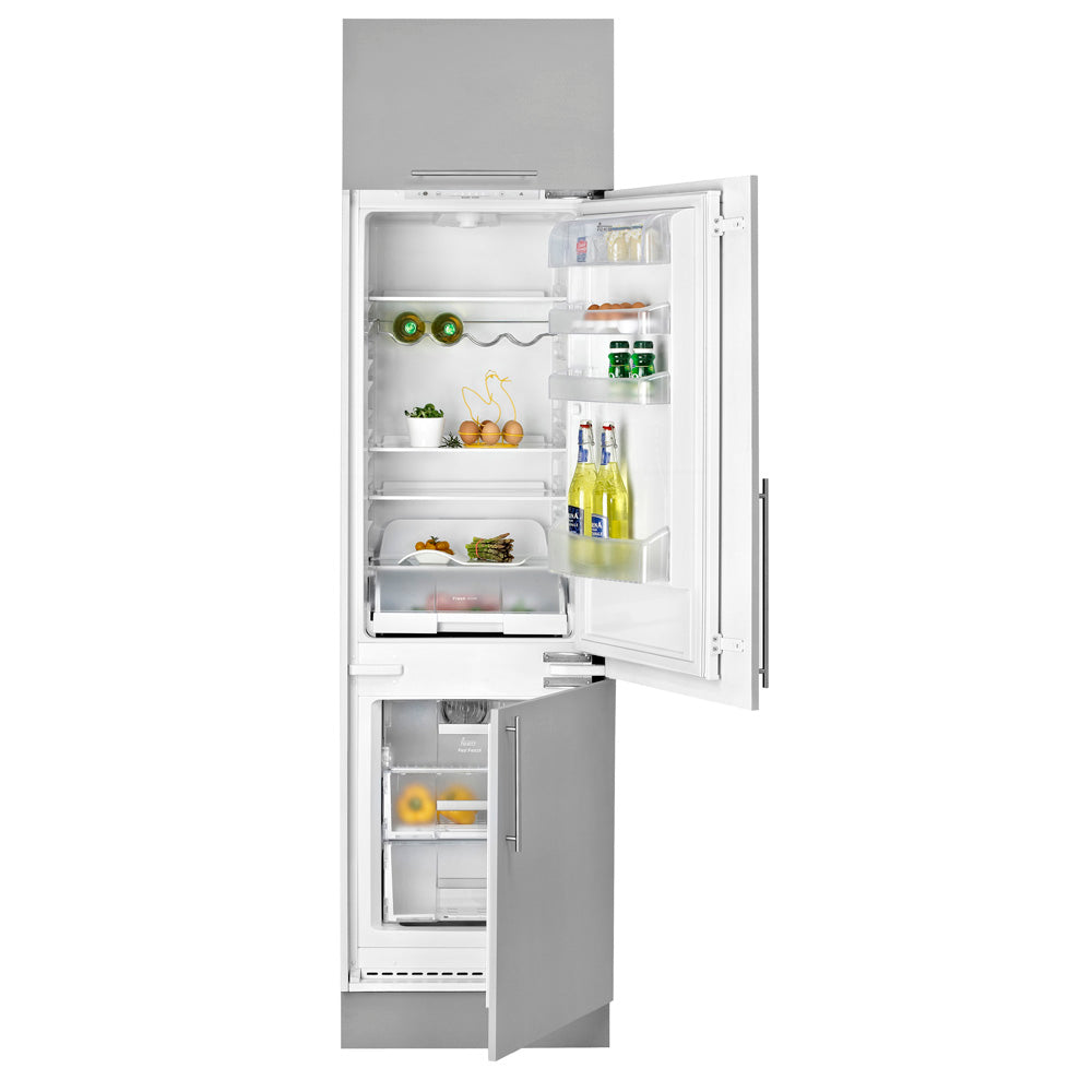 Комбиниран хладилник за вграждане с отворени врати, No Frost, дигитален контрол, рафтове и отделение за фризер - KERANOVA