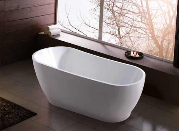 Свободностояща вана 170х80 см. бяла акрилна вана Atena K-1527W5 с автоматичен сифон за онлайн магазин KERANOVA