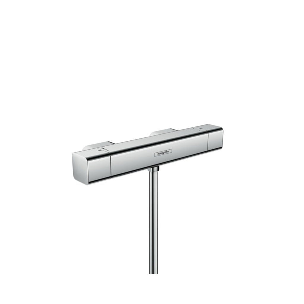 Hansgrohe Ecostat E термостатен смесител за душ хром, стенен душ смесител с EcoStop, CoolContact и температурен limiter за KERANOVA