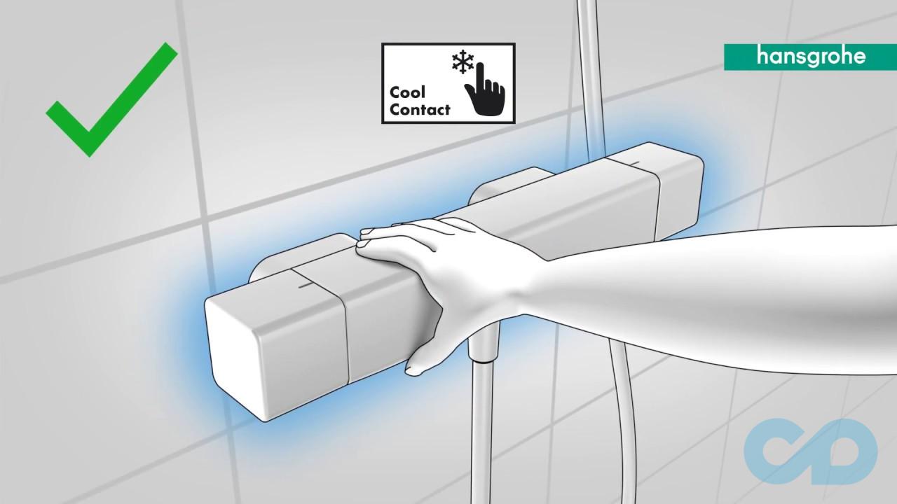 Hansgrohe Ecostat E термостатен смесител за душ с CoolContact хром, бутон EcoStop и температурен ограничител – KERANOVA онлайн магазин