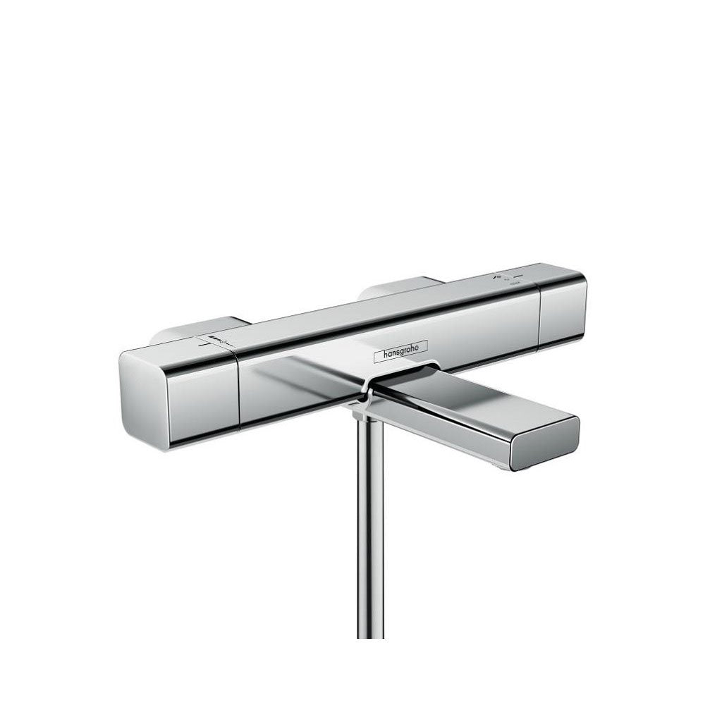 Hansgrohe Ecostat E термостатен смесител за вана и душ хром, стенен модел с EcoStop бутон и температурен ограничител - KERANOVA
